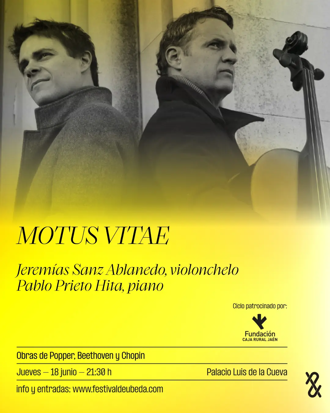 Concierto: MOTUS VITAE - Jeremías Sanz Ablanedo (Violonchelo) y Pablo Prieto Hita (Piano)