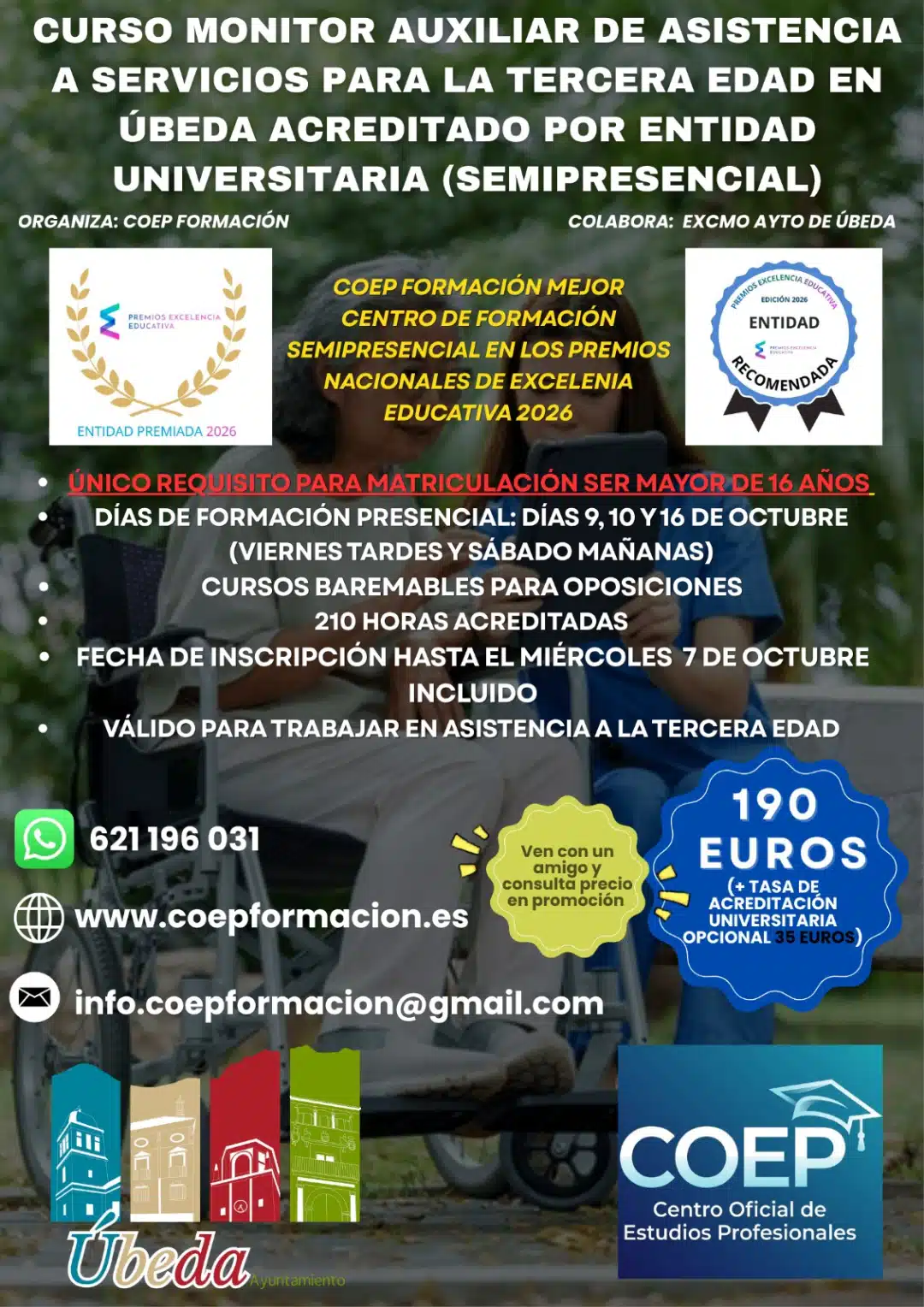 Curso Monitor Auxiliar de Asistencia a Servicios para la Tercera Edad